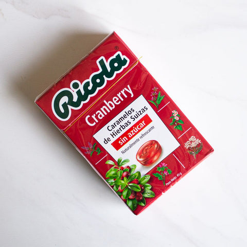 Caramelo mini box sin azúcar Cranberry Ricola 27.5 grs
