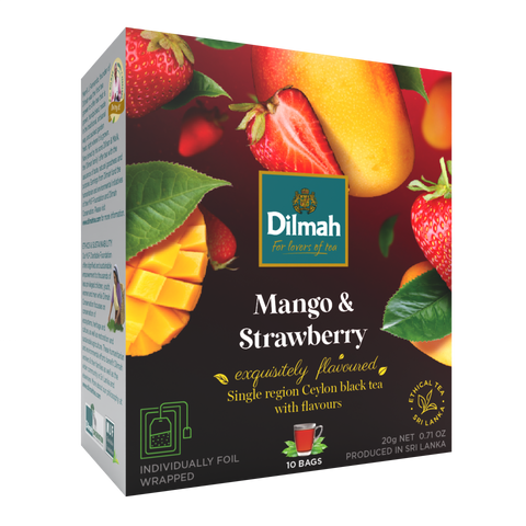 Imagen de 10 Bolsitas Te Negro Mango Frutilla Dilmah