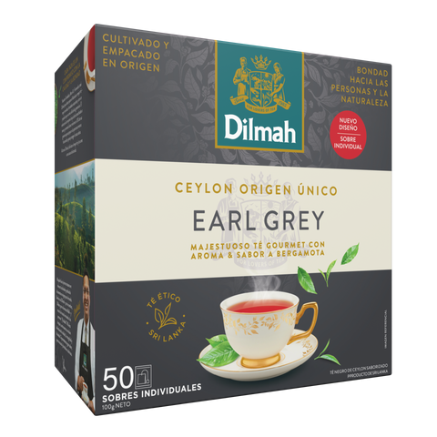 Imagen de 50 Bolsitas Individuales Te Negro Earl Grey Dilmah