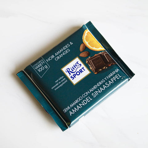 Chocolate semi amargo Almendra Naranja Ritter Sport 100 grs