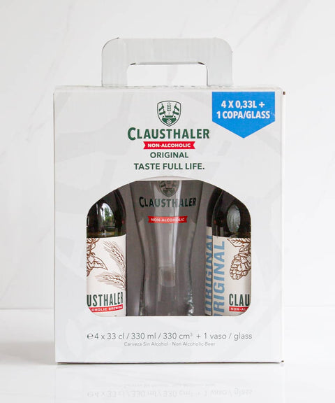 Imagen de Pack 4 Cervezas Sin Alcohol Clausthaler + Vaso 330 cc