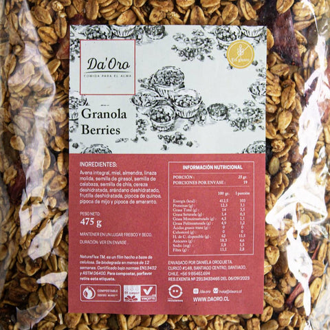 Granola Berries sin gluten Da'oro 475 gr