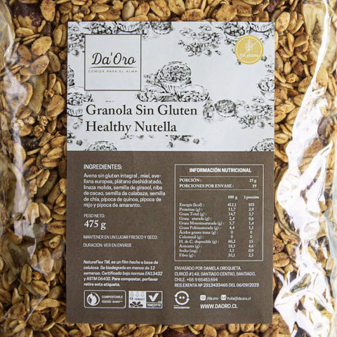 Granola Healthy Nutella sin gluten Da'oro 475 gr