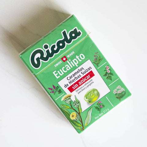 Caramelo mini box sin azúcar Eucalipto Ricola 27.5 grs