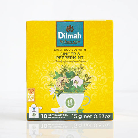 10 Bolsitas Infusion Rooibos Jengibre y Menta Dilmah