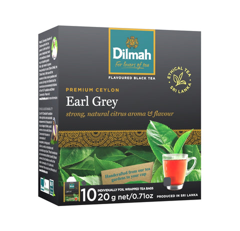 10 Bolsitas Te Negro Earl Grey Dilmah