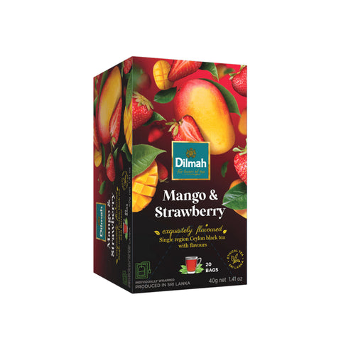 Imagen de 20 Bolsitas Te Negro Mango Frutilla Dilmah