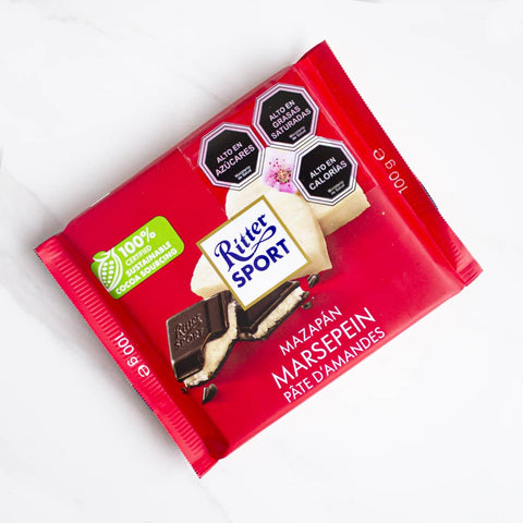 Chocolate amargo con Mazapan Ritter Sport 100 grs