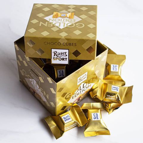 Imagen de Chocolate leche Mini Cubes Golden Ritter Sport 148 grs