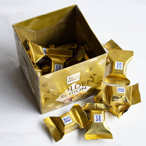 Imagen de Chocolate leche Mini Cubes Golden Ritter Sport 148 grs