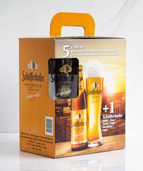 Imagen de Pack Cerveza 1 vaso + 5 Botellas Schöferhoffer 500 cc