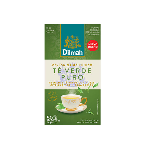 Imagen de 50 Bolsitas Te Verde Ceylon Dilmah Natural