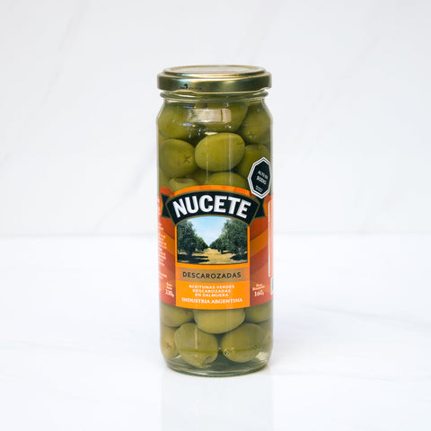 Aceitunas verdes sin carozo en frasco Nucete 160 gr
