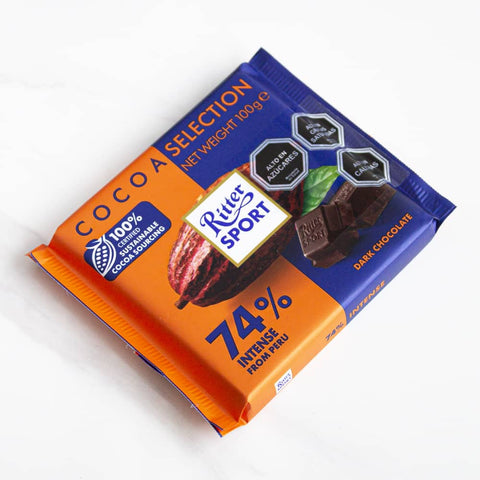 Chocolate Amargo 74% Cacao Ritter Sport 100 grs